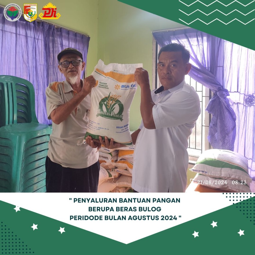 Salurkan Bantuan Beras BULOG Periode Bulan Agustus 2024